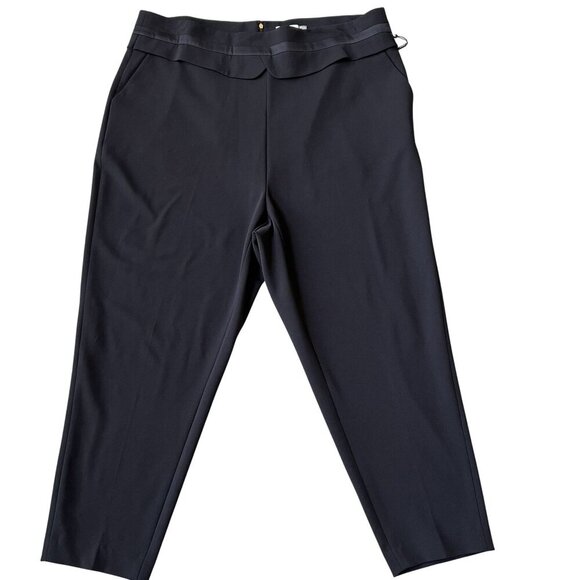 Calvin Klein NWT 20W Black Professional Trousers Satin Waistband Career Pants - Picture 1 of 14